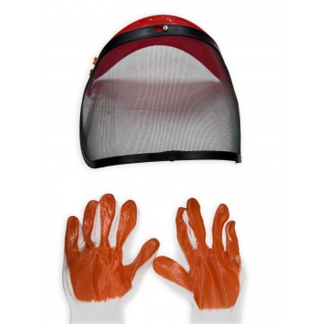Desbrozadora a Gasolina HJBC5200 ECO - Careta y guantes proteccion