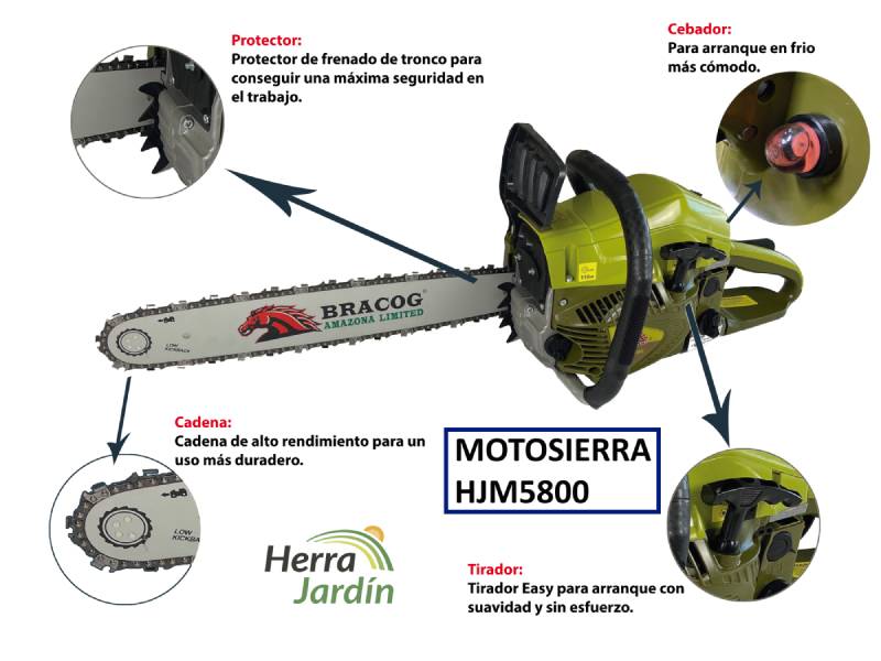 motosierra BRACOG HJM5800 amazona limited